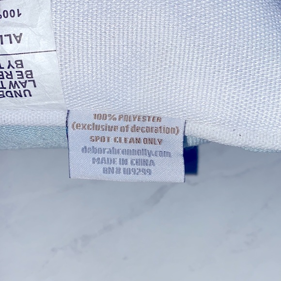 Throw Pillow - Embroidered - Blue White - 14” x 20” NWT - Picture 6 of 7